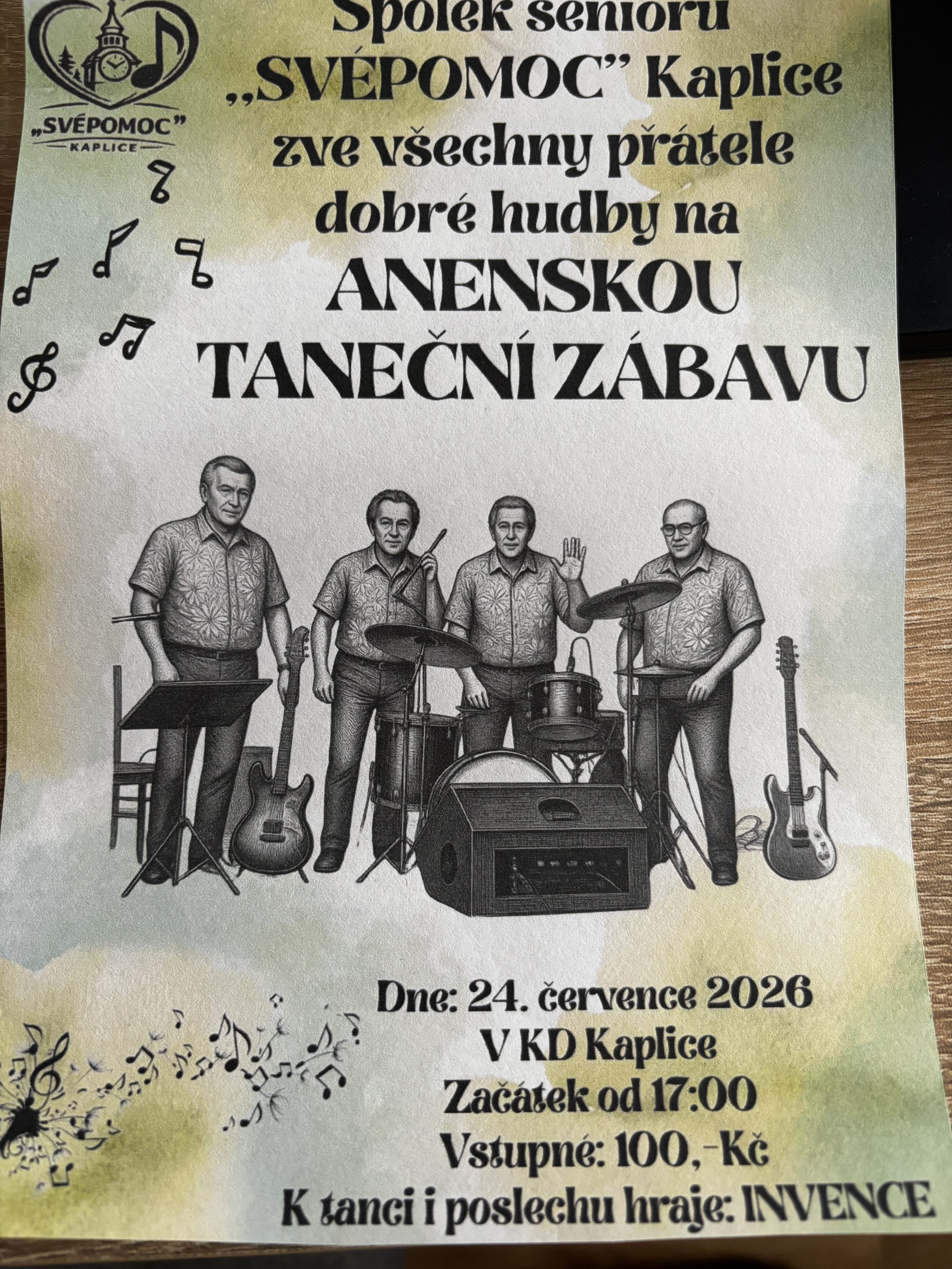 Pozvánka na Anenskou taneční zábavu <a onclick="javascript:pageTracker._trackPageview('/downloads/wp-content/uploads/2026/07/IMG_4476.jpeg');" href="https://www.rscr.cz/wp-content/uploads/2026/07/IMG_4476.jpeg"><img class="alignnone size-medium wp-image-28700" title="IMG_4476" src="https://www.rscr.cz/wp-content/uploads/2026/07/IMG_4476-e1783409747823-225x300.jpeg" alt="" width="225" height="300" />…</a>
Členská organizace RS ČR spolek seniorů Svépomoc Kaplice zve všechny srdečně na Anenskou zábavu.
Kdy:
