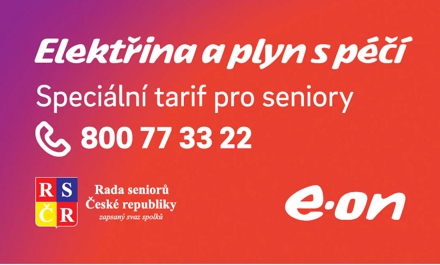 Tarif pro seniory – ELEKTŘINA A PLYN S PÉČÍ <a onclick="javascript:pageTracker._trackPageview('/downloads/wp-content/uploads/2026/10/MAGNET.jpg');" href="https://www.rscr.cz/wp-content/uploads/2026/10/MAGNET.jpg"><img class="alignnone size-medium wp-image-29474" title="MAGNET" src="https://www.rscr.cz/wp-content/uploads/2026/10/MAGNET-e1791446499922-300x180.jpg" alt="" width="300" height="180" /></a>
Rada seniorů ČR a společnost EON představují nový produkt <strong>ELEKTŘINA A PLYN S PÉČÍ, …</strong>který
